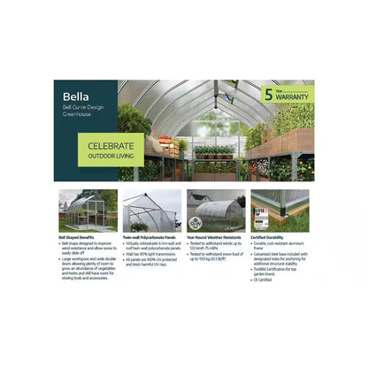 Bella 8 Ft. X 12 Ft. Silver/Diffused DIY Greenhouse Kit