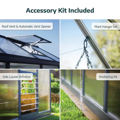 Glory 8 Ft. X 8 Ft. Gray/Diffused DIY Greenhouse Kit