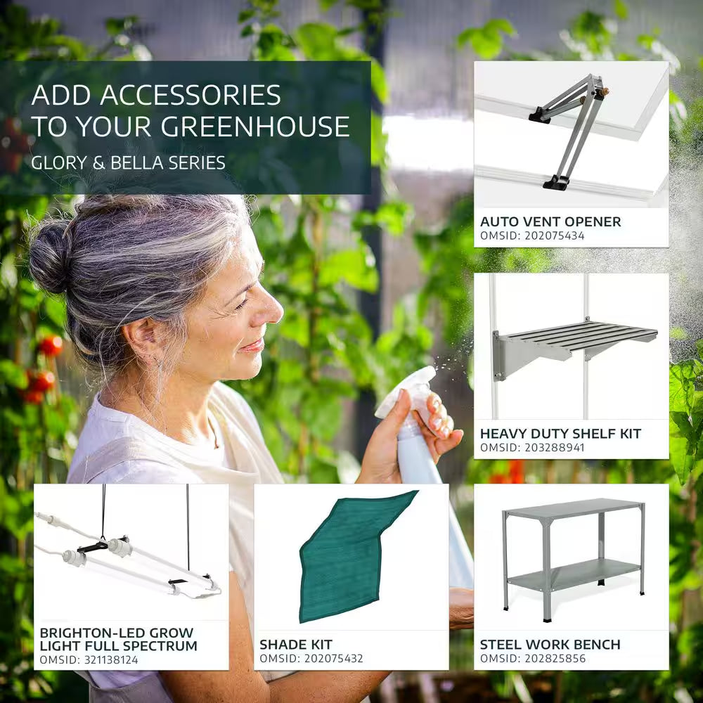 Bella 8 Ft. X 12 Ft. Silver/Diffused DIY Greenhouse Kit